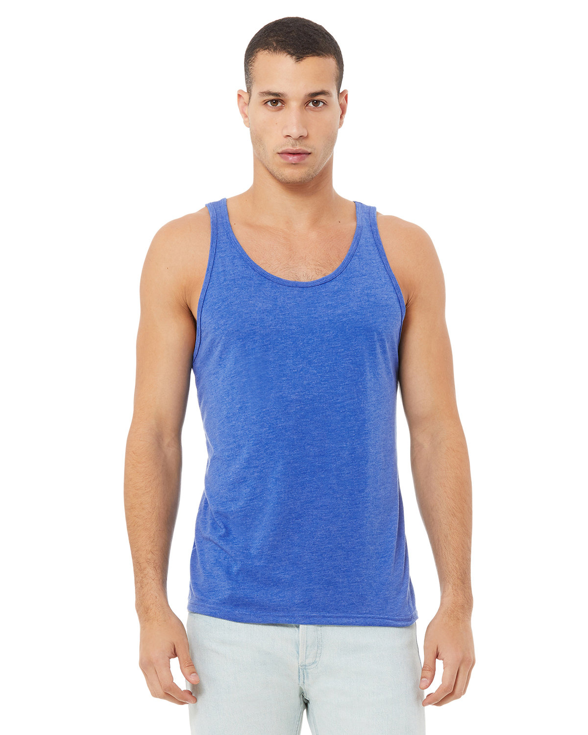 Branded Bella + Canvas Unisex Jersey Tank True Royal Triblend