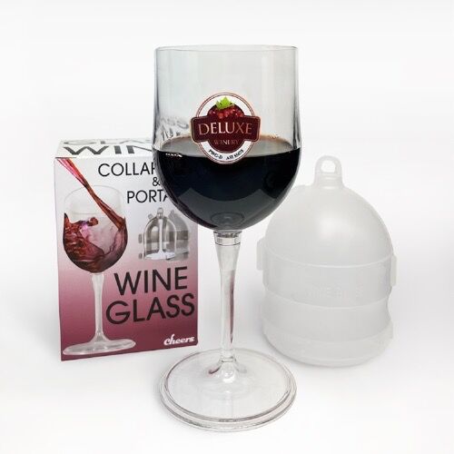 Custom Branded 11½ Oz Deluxe Portable-Collapsible Wine Glass