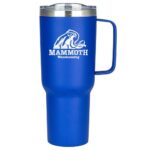 Branded Mammoth 40 Oz Vacuum Insulated Mug Blue