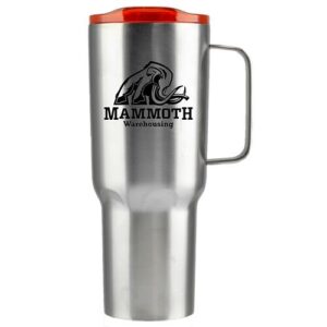 Branded Mammoth 40 Oz Vacuum Insulated Mug Stainless Orange