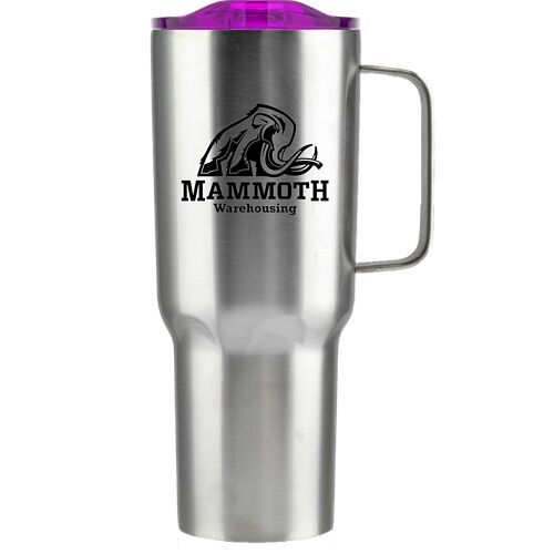 Branded Mammoth 40 Oz Vacuum Insulated Mug Stainless Purple