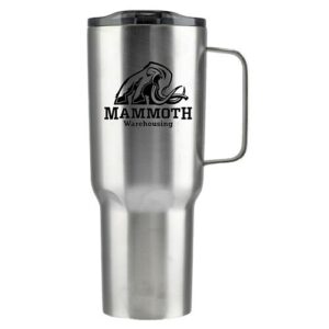 Branded Mammoth 40 Oz Vacuum Insulated Mug Stainless Smoke