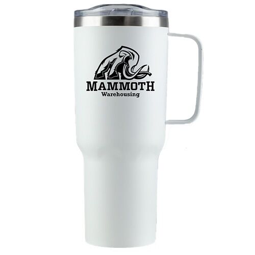 Branded Mammoth 40 Oz Vacuum Insulated Mug White