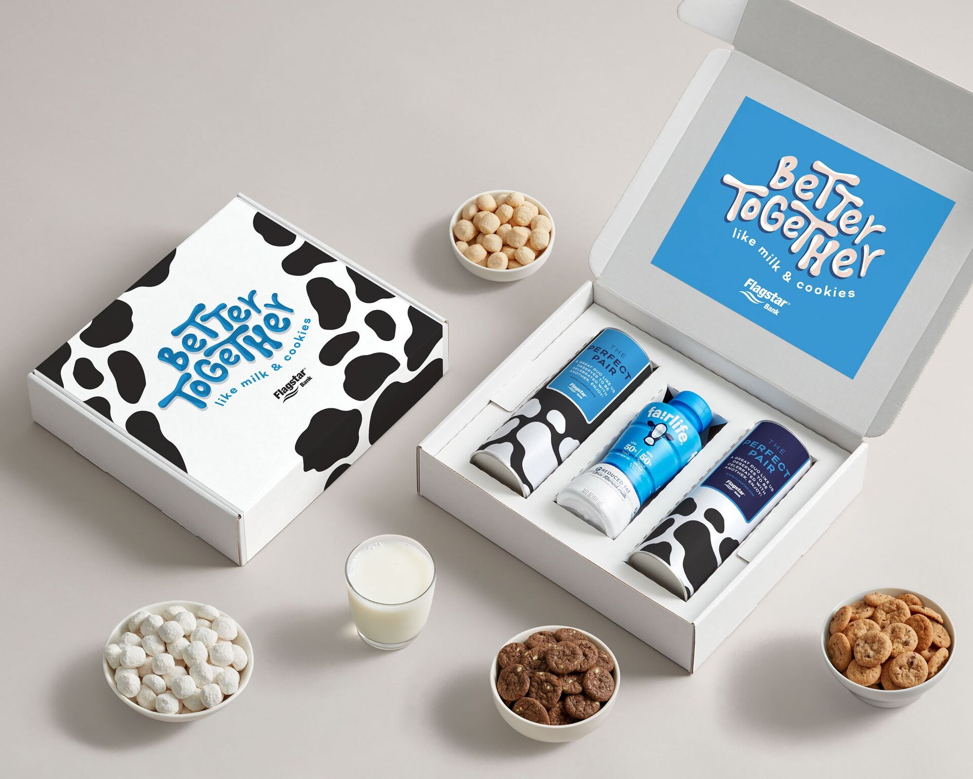 Custom Branded Milk & Cookies set - White