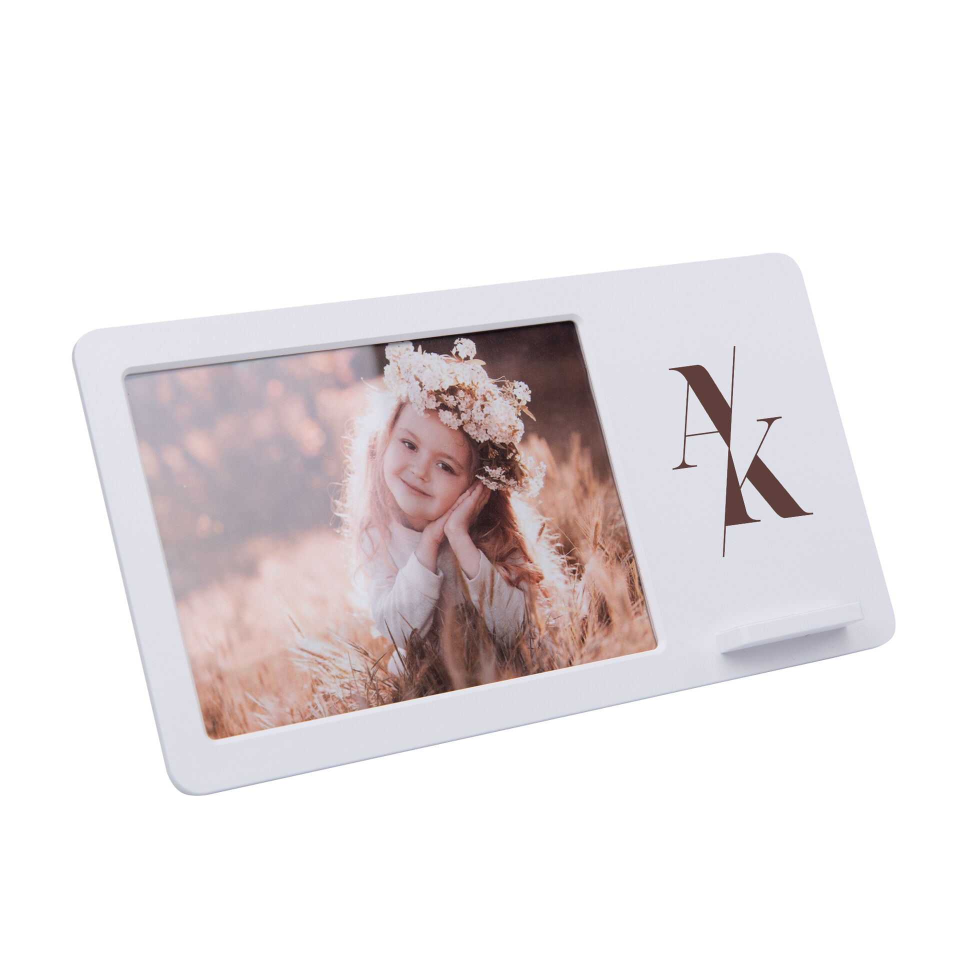 Custom Branded Wireless Charging 4″ X 6″ Picture Frame - White