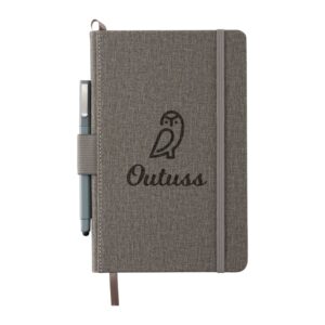 Branded Heathered Hard Bound JournalBook Gray