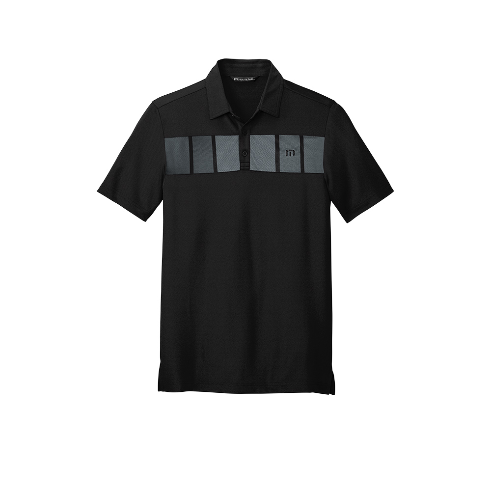 Branded TravisMathew Cabana Chest Stripe Polo Black