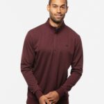 Branded TravisMathew Cloud Quarter Zip 2.0 Heather Dark Red