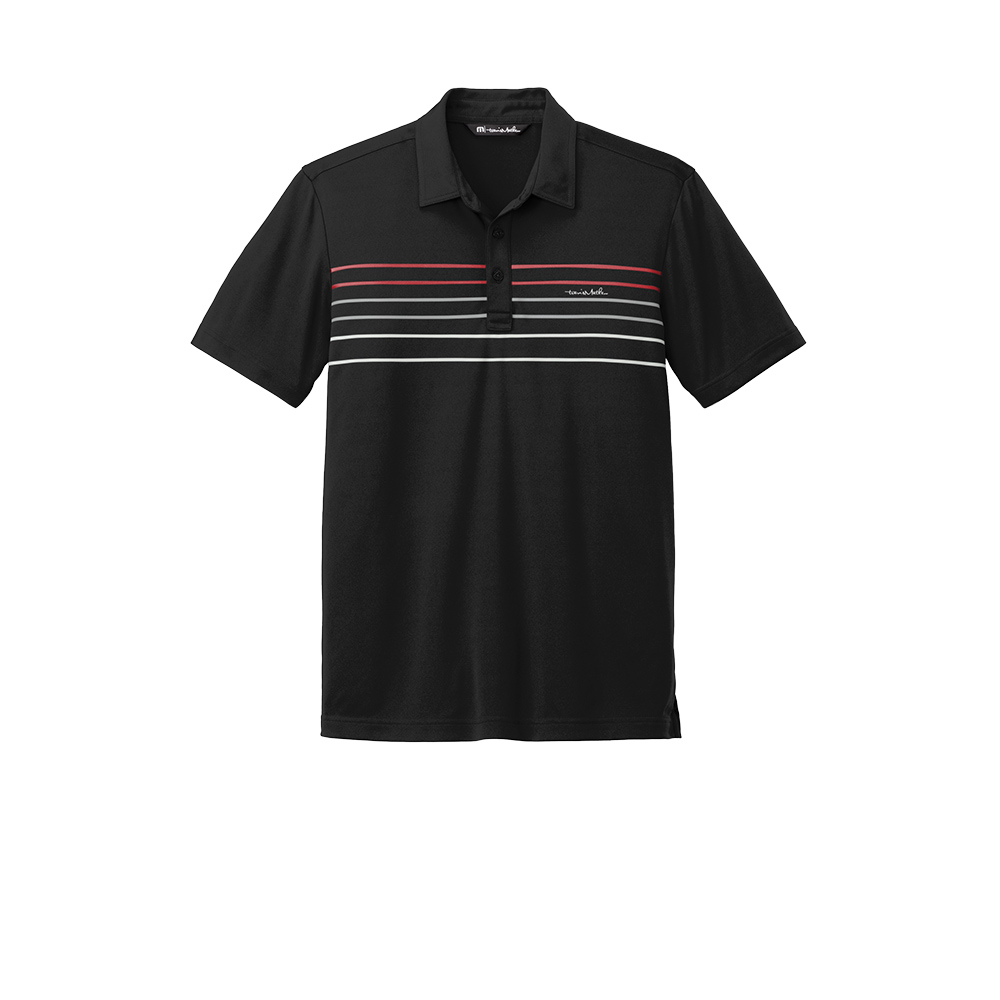 Branded TravisMathew Coto Performance Chest Stripe Polo Black