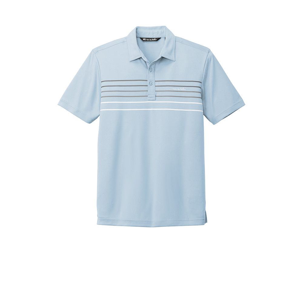 Branded TravisMathew Coto Performance Chest Stripe Polo Kentucky Blue Heather