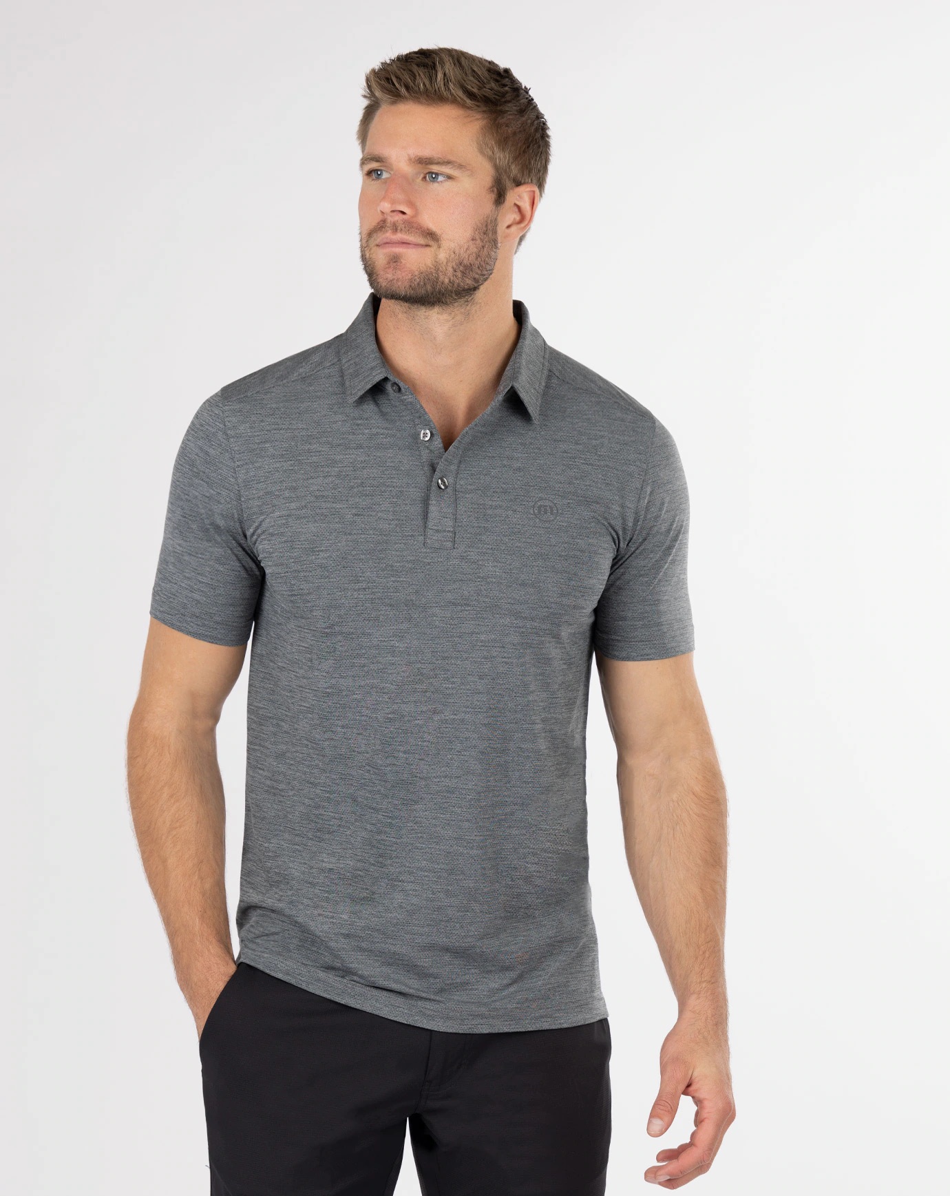 Custom Branded TravisMathew Polos - Heather Grey