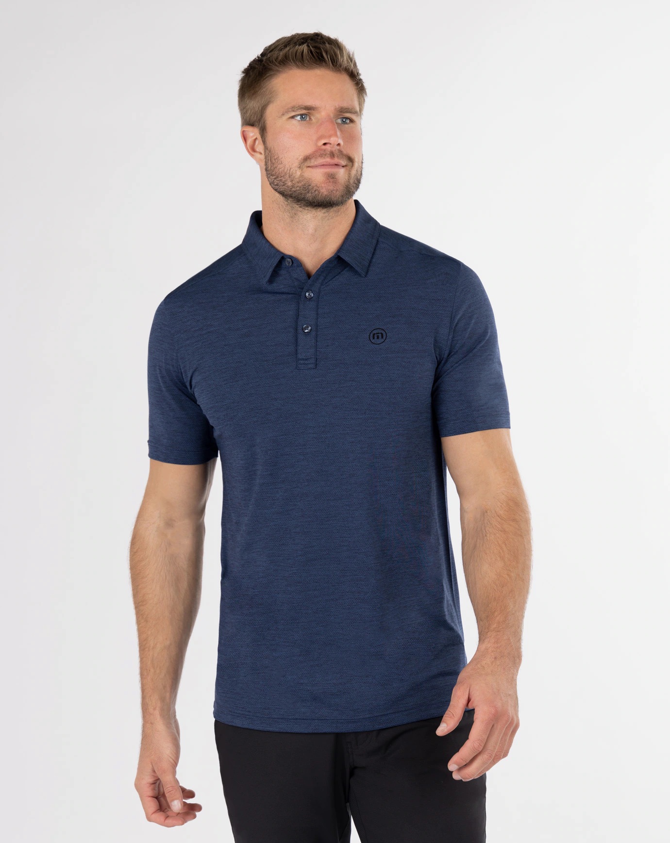 Branded TravisMathew Heating Up Golf Polo Heather Navy