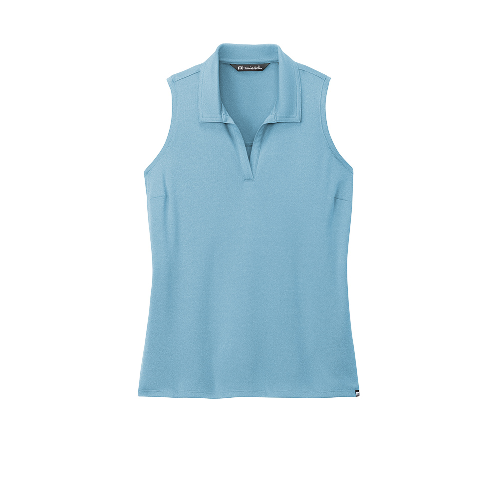 Branded TravisMathew Ladies Coto Performance Sleeveless Polo Brilliant Blue Heather