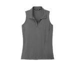 Branded TravisMathew Ladies Coto Performance Sleeveless Polo Quiet Shade Grey/ Black