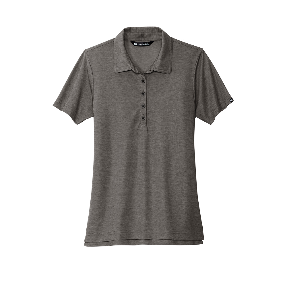 Branded TravisMathew Ladies Oceanside Heather Polo Black heather