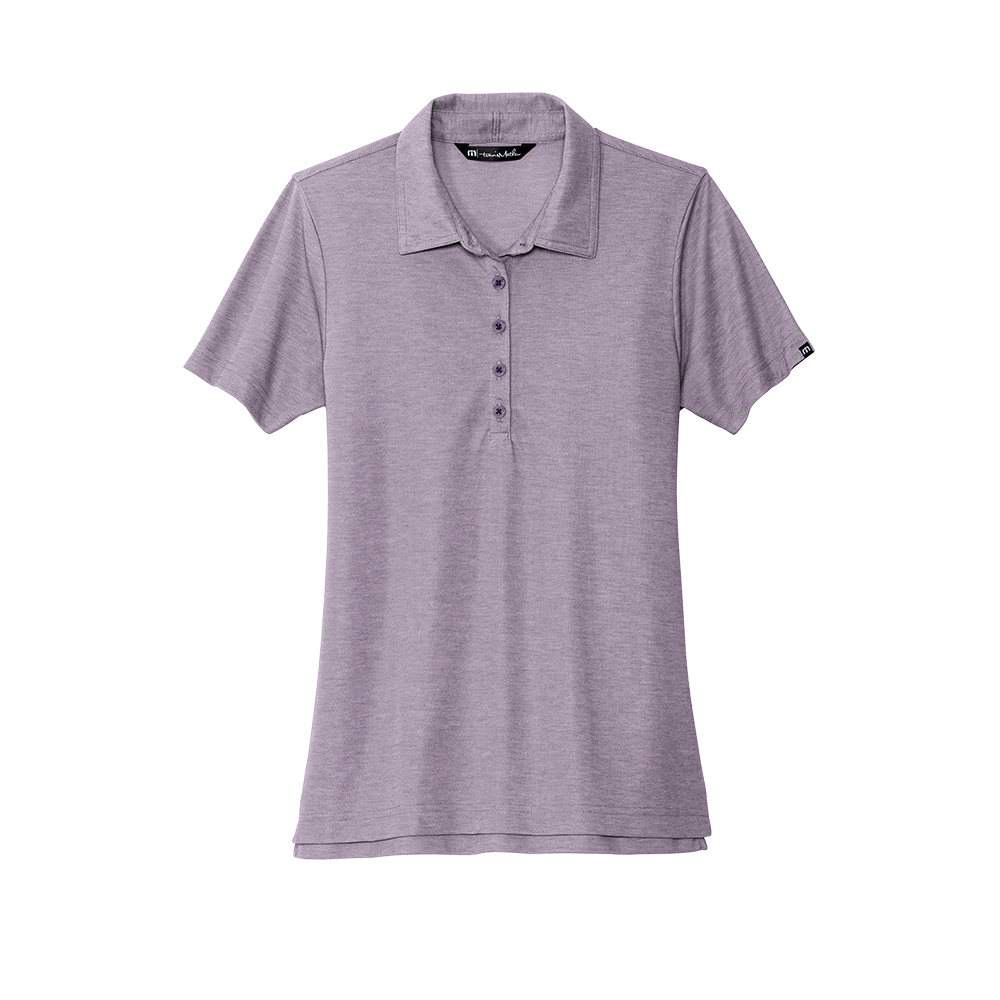 Branded TravisMathew Ladies Oceanside Heather Polo Purple Sage Heather