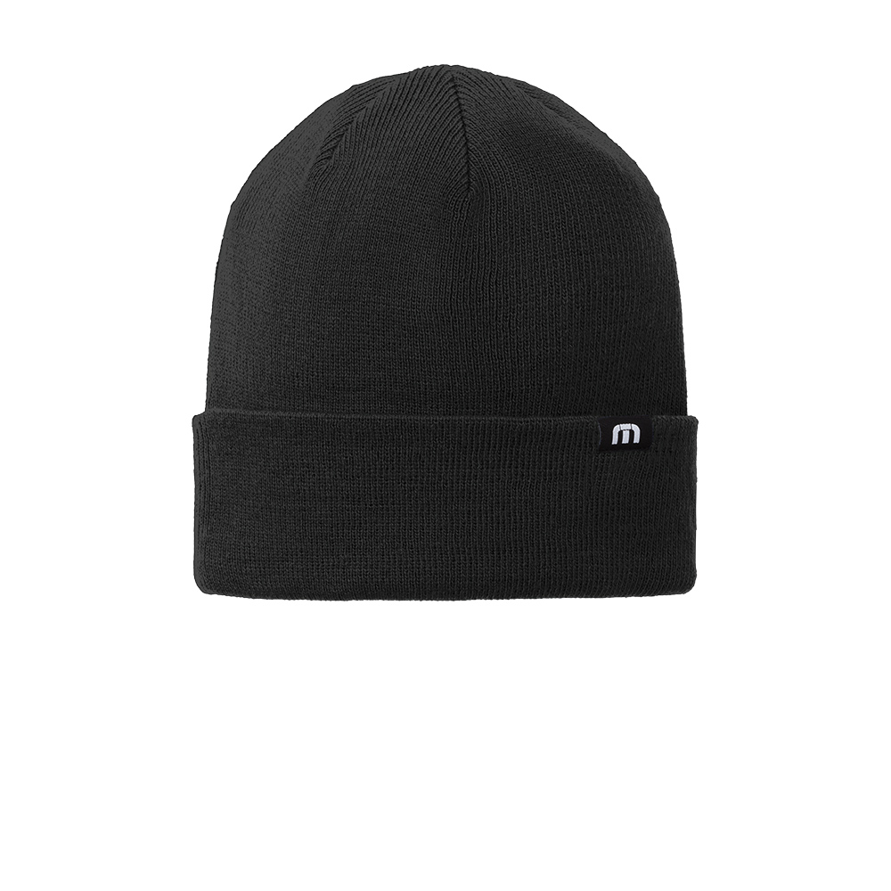 Branded TravisMathew Solid Cuffed Beanie Black