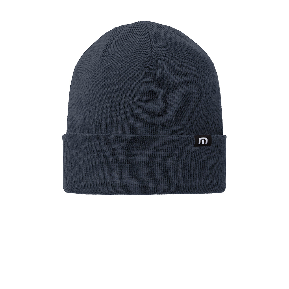 Branded TravisMathew Solid Cuffed Beanie Blue Nights