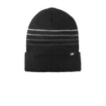 Branded TravisMathew Striped Cuffed Beanie Black