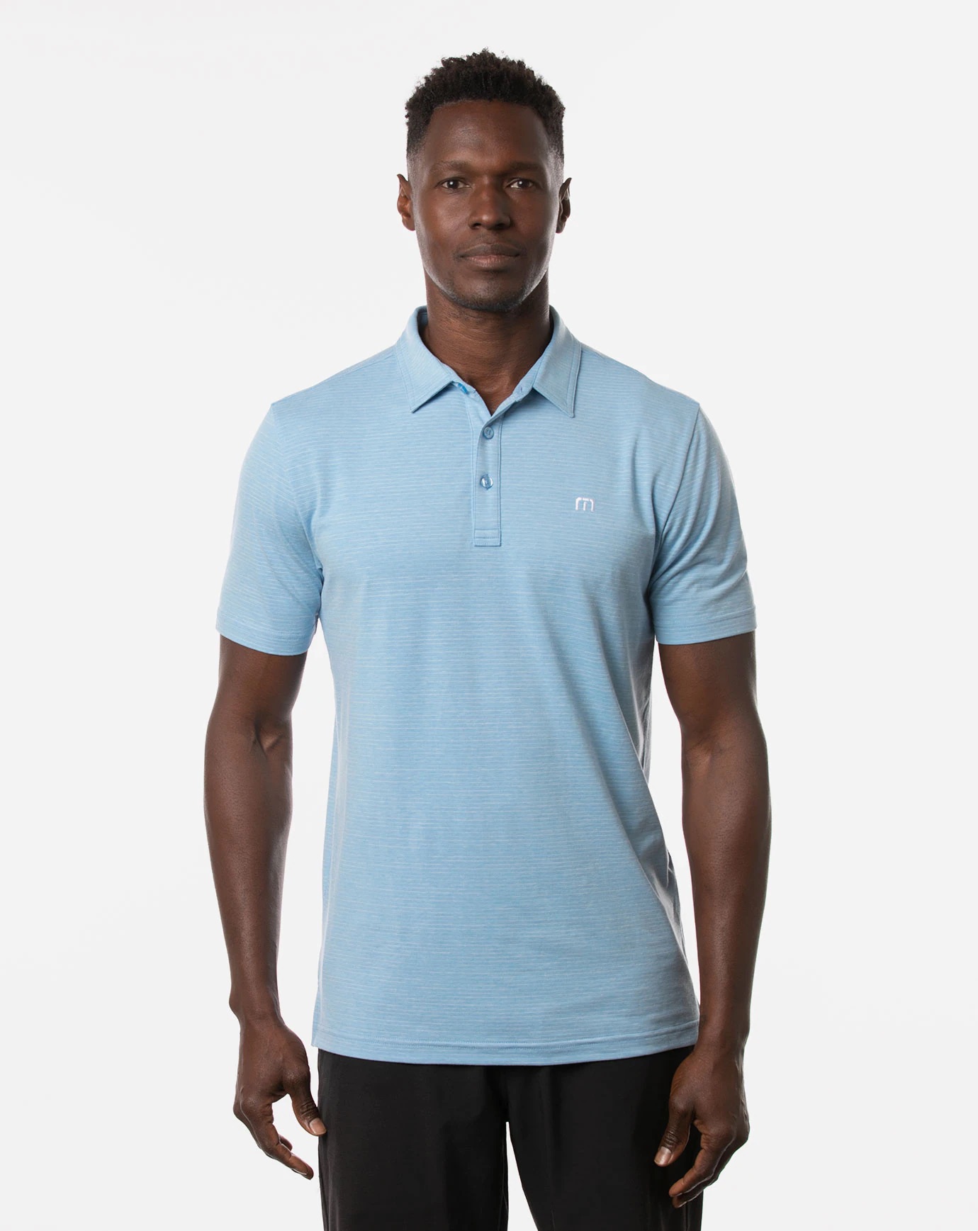 Custom Branded TravisMathew Polos - Heather Heritage Blue