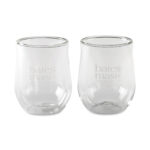 Branded CORKCICLE® Stemless Glass Set Clear
