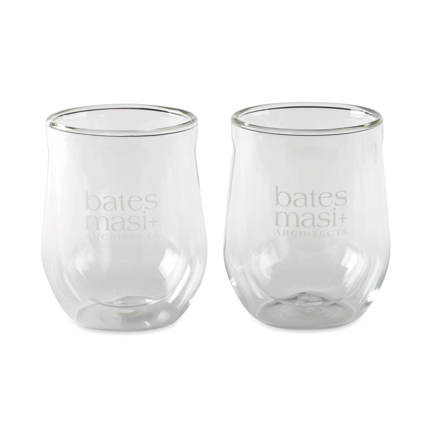 Branded CORKCICLE® Stemless Glass Set Clear