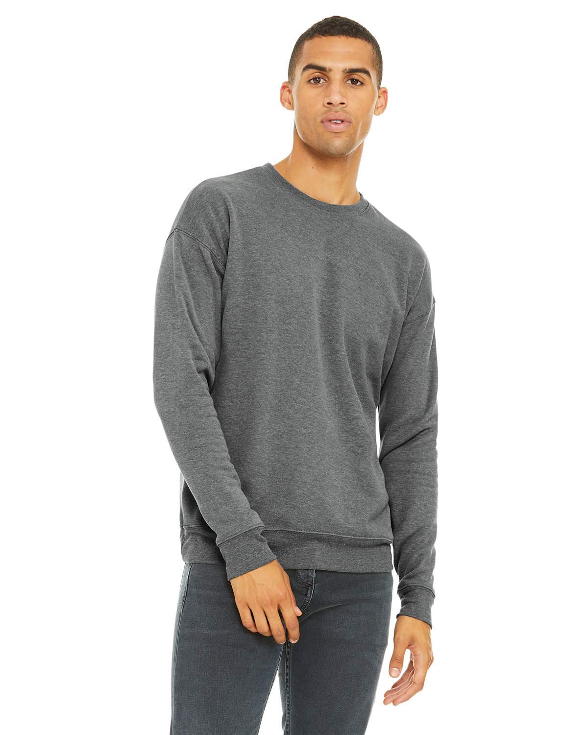 Branded Bella + Canvas Unisex Drop Shoulder Fleece Deep Heather