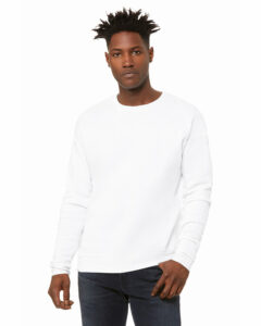 Branded Bella + Canvas Unisex Drop Shoulder Fleece DTG White