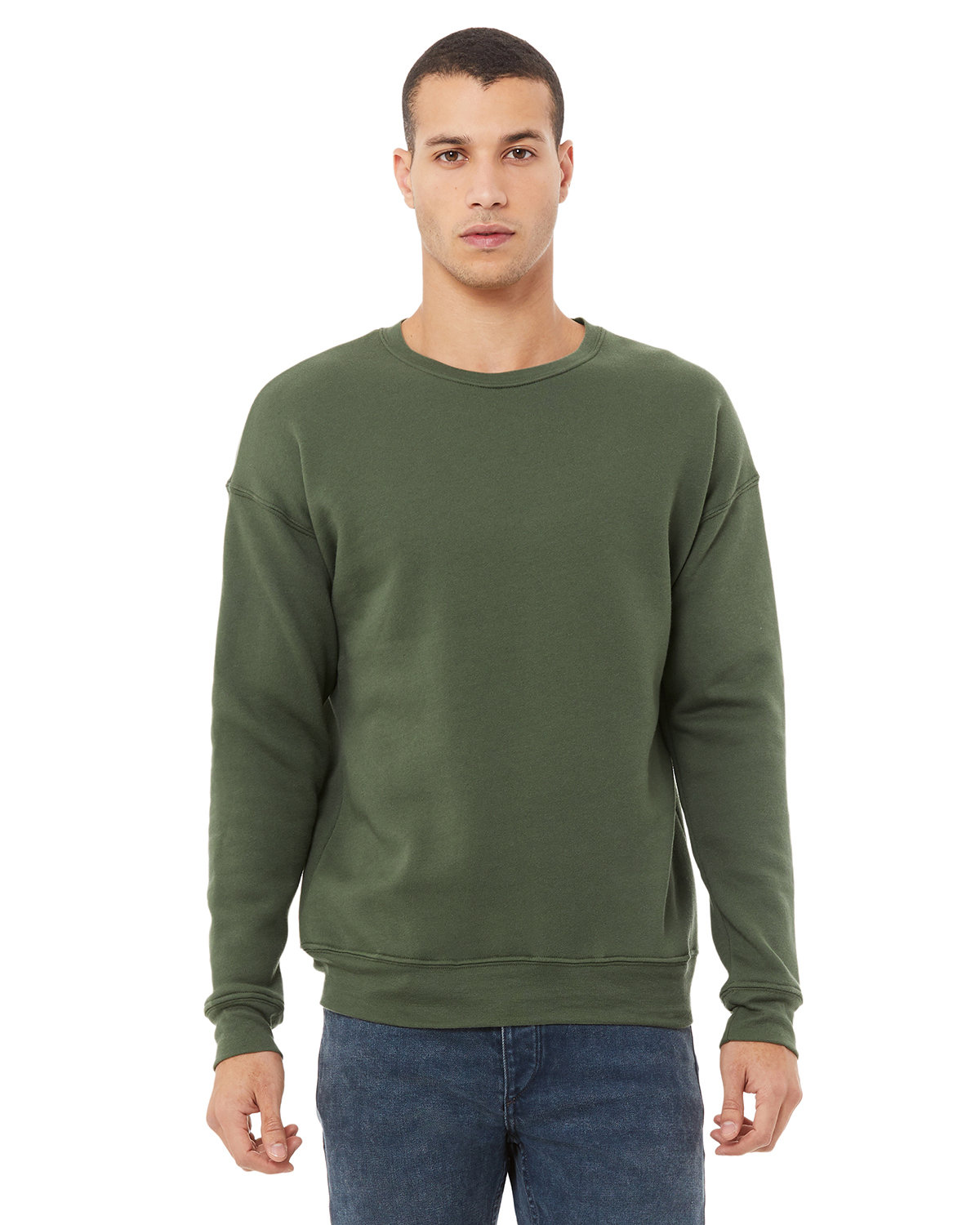 Branded Bella + Canvas Unisex Drop Shoulder Fleece Military Green