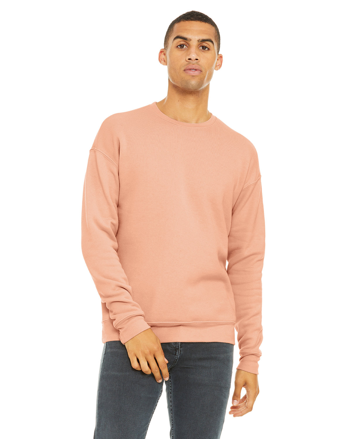 Branded Bella + Canvas Unisex Drop Shoulder Fleece Peach