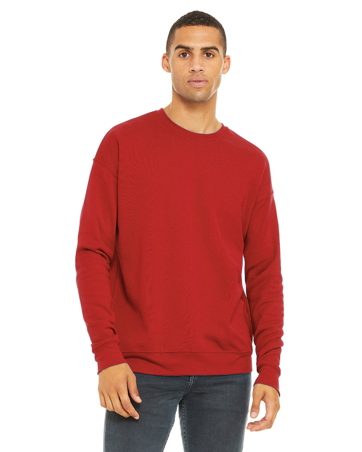 Branded Bella + Canvas Unisex Drop Shoulder Fleece Red