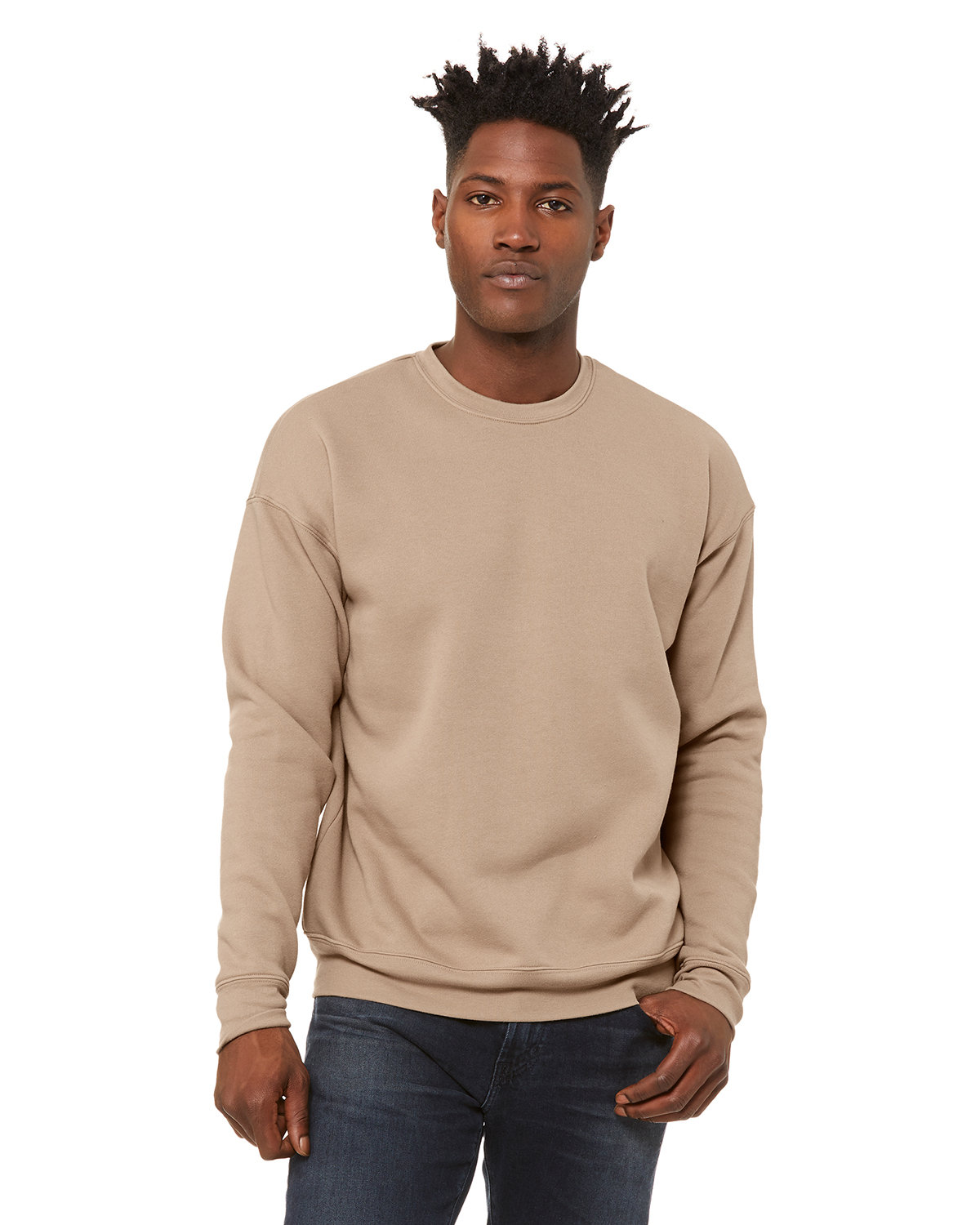 Branded Bella + Canvas Unisex Drop Shoulder Fleece Tan