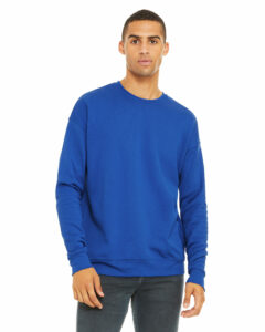 Branded Bella + Canvas Unisex Drop Shoulder Fleece True Royal