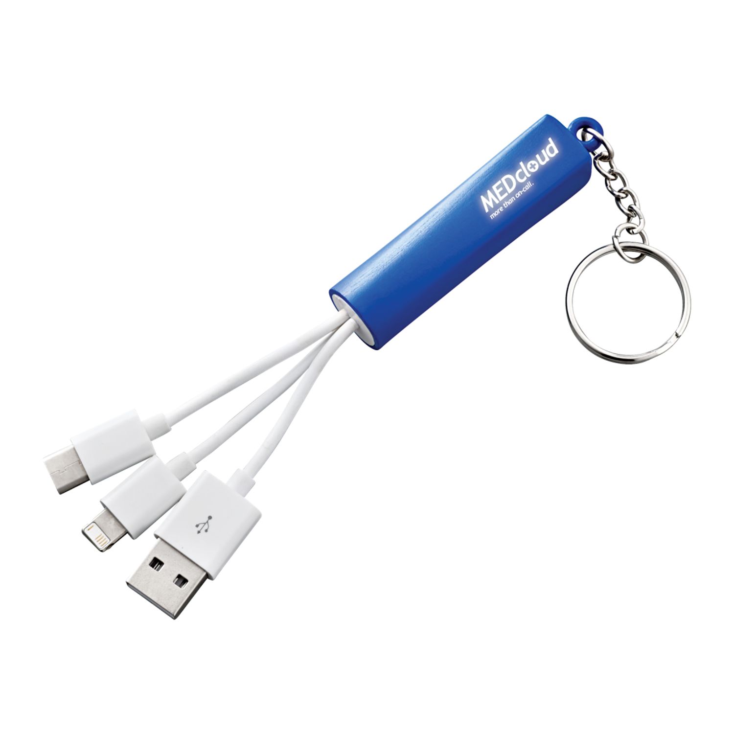 Custom Branded Route Light Up Logo 3-in-1 Cable - Royal