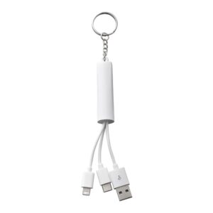 Branded Route Light Up Logo 3-in-1 Cable White