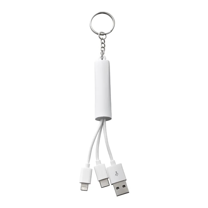Custom Branded Route Light Up Logo 3-in-1 Cable - White