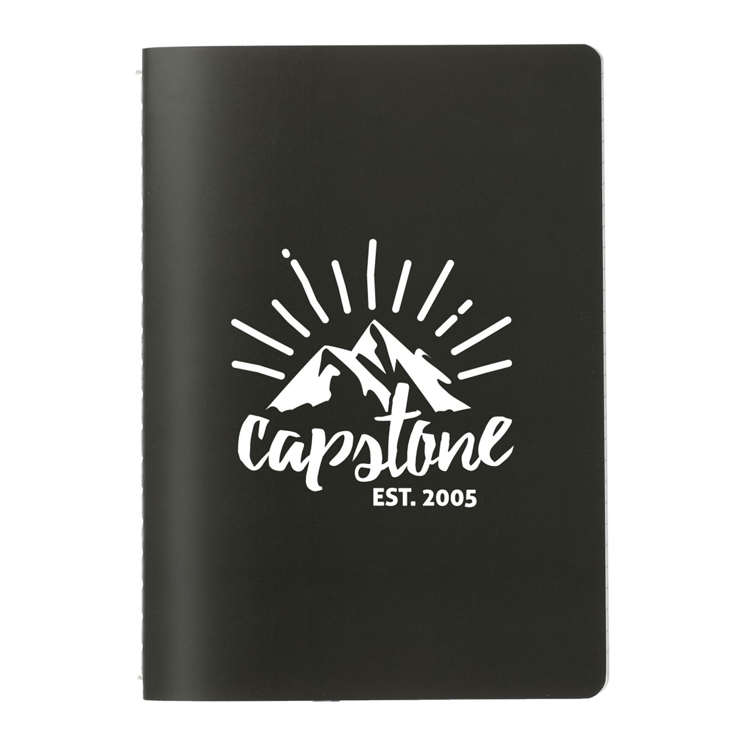 Custom Branded 5” x 7” Mineral Stone Field Bound Notebook - Black