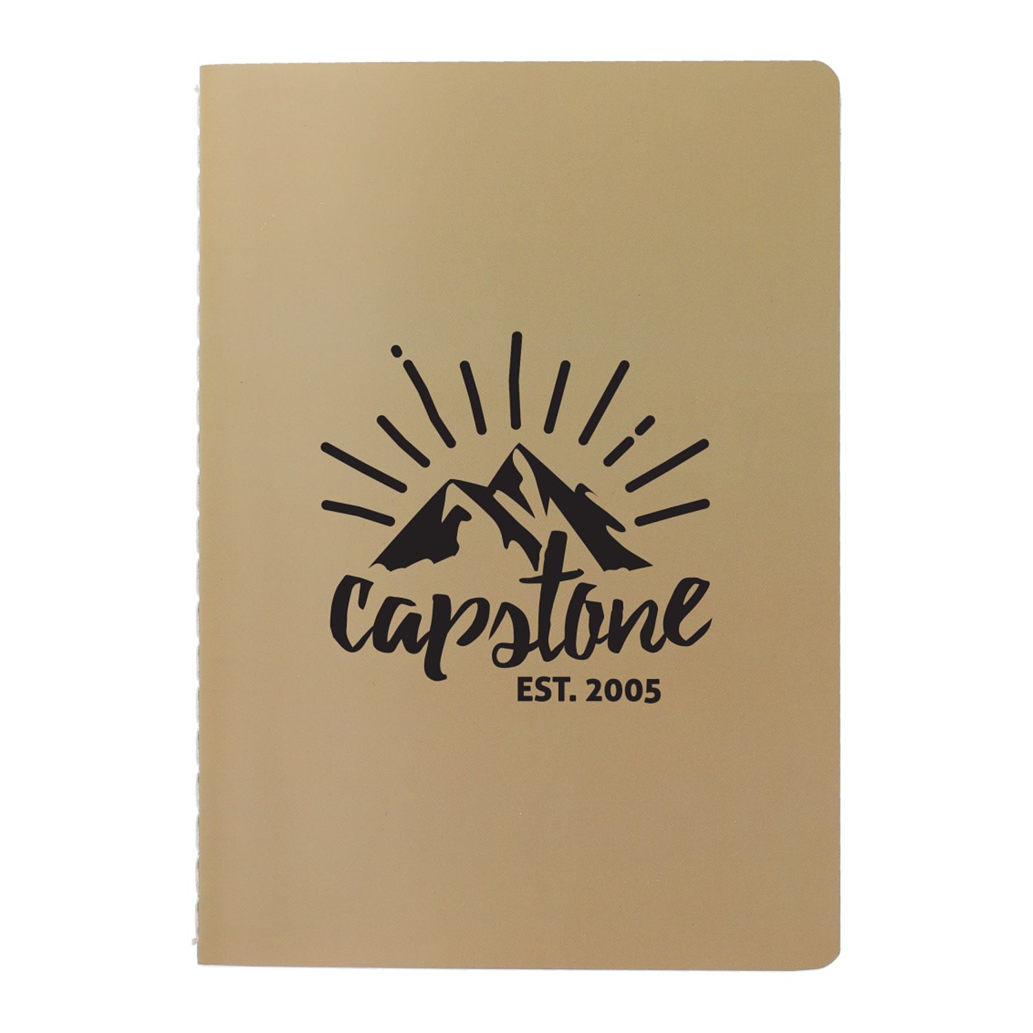 Custom Branded 5” x 7” Mineral Stone Field Bound Notebook - Tan