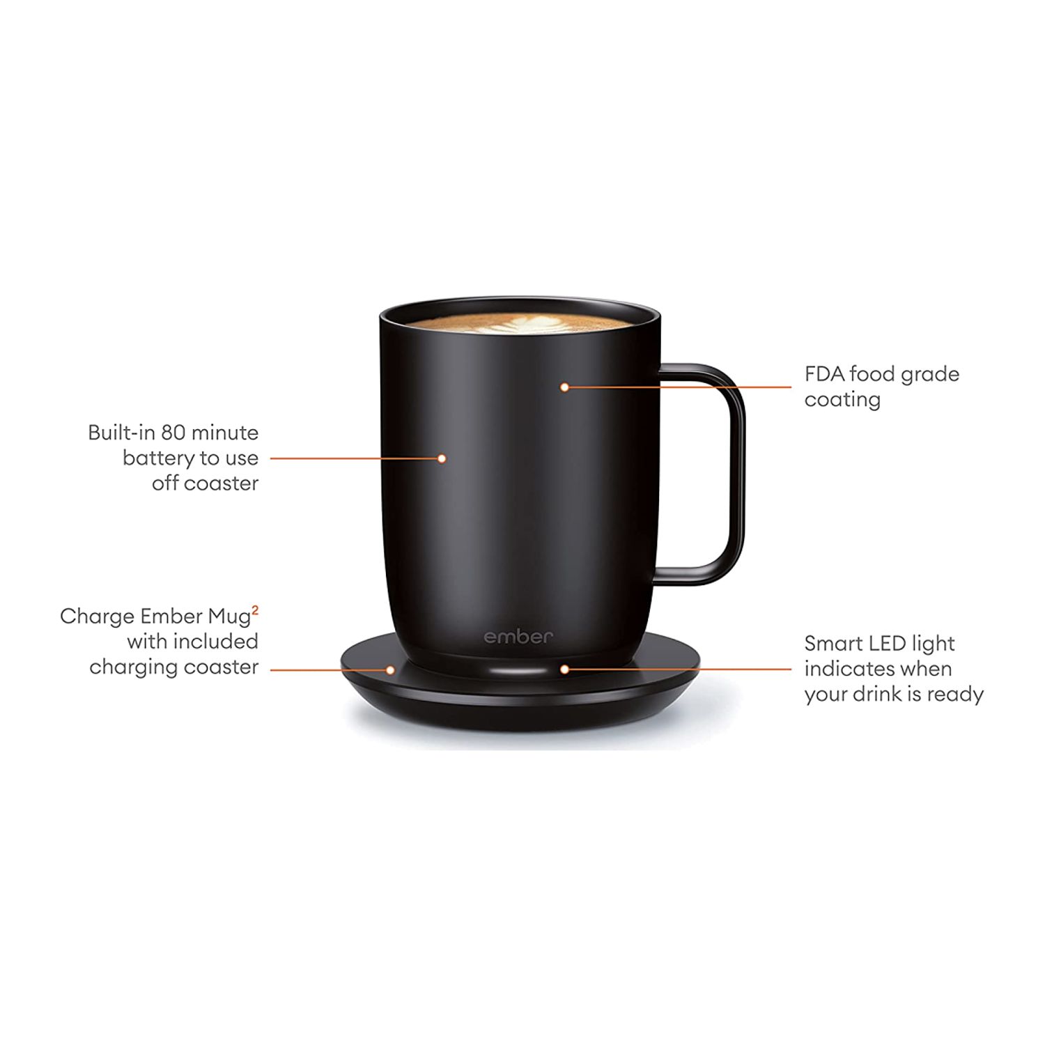 Ember Mug 2 Smart App Controlled Heated Coffee Cup - 10oz