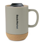 Custom Branded Valo Ceramic Lidded Mug – 14 Oz - Sage Grey