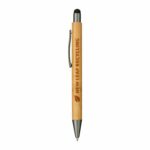 Branded Bamboo Quick-Dry Gel Ballpoint Stylus Natural