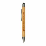 Custom Branded Bamboo Quick-Dry Gel Ballpoint Stylus - Natural