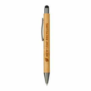 Branded Bamboo Quick-Dry Gel Ballpoint Stylus Natural
