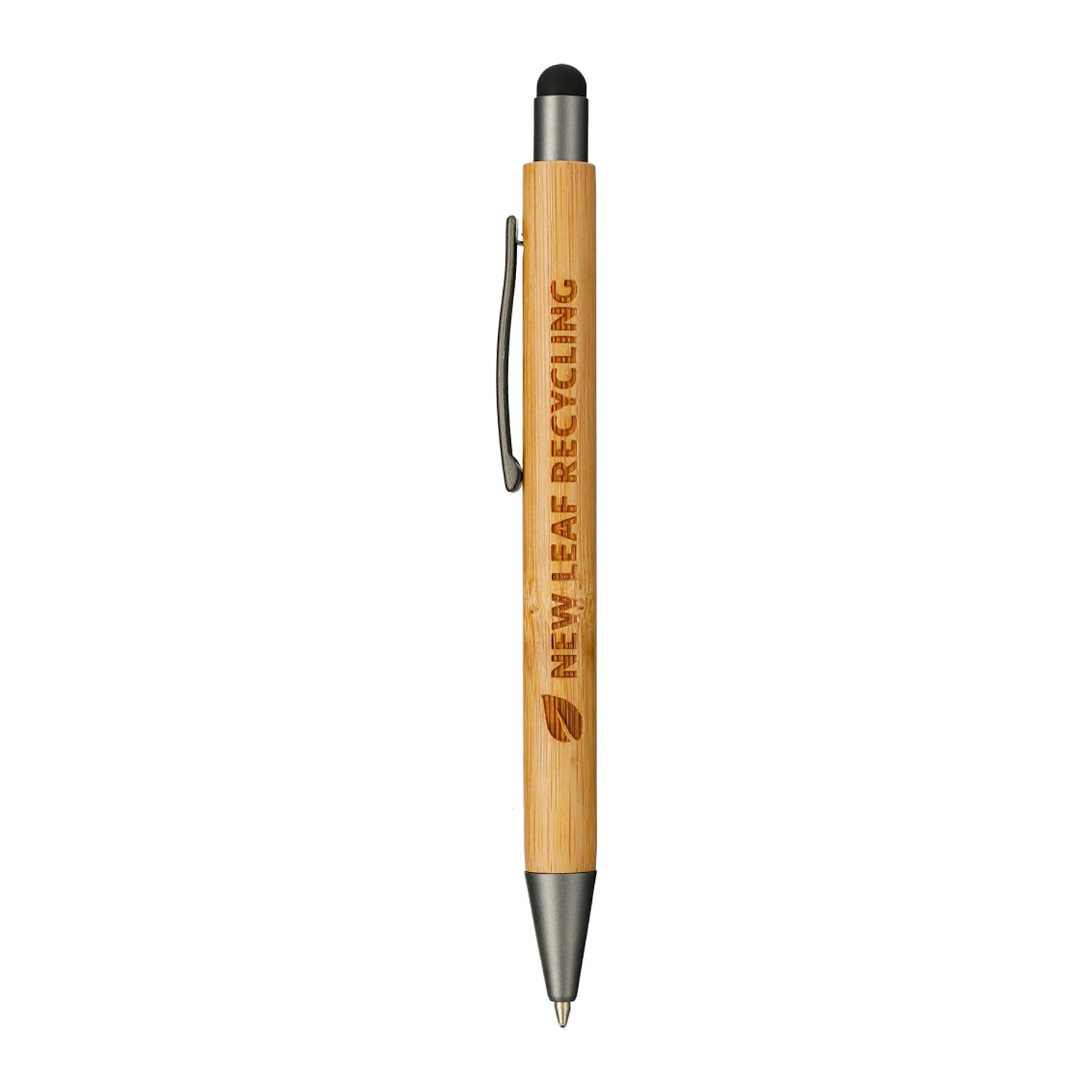 Branded Bamboo Quick-Dry Gel Ballpoint Stylus Natural