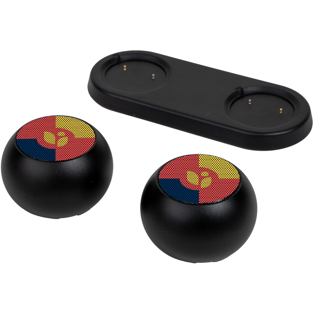 Custom Branded Duosphere Wireless Speakers - Black