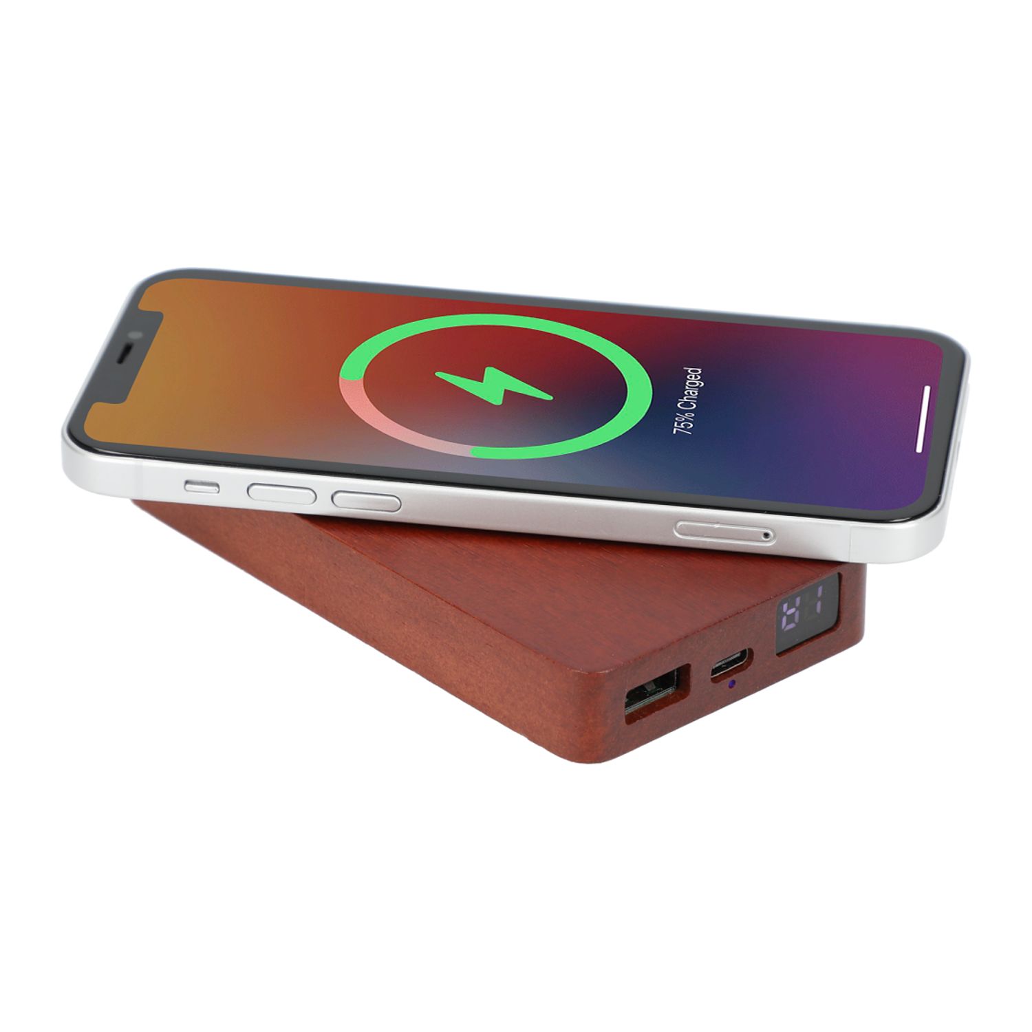 Custom Branded FSC® 100% Wood MagClick™ Fast Wireless Power Bank