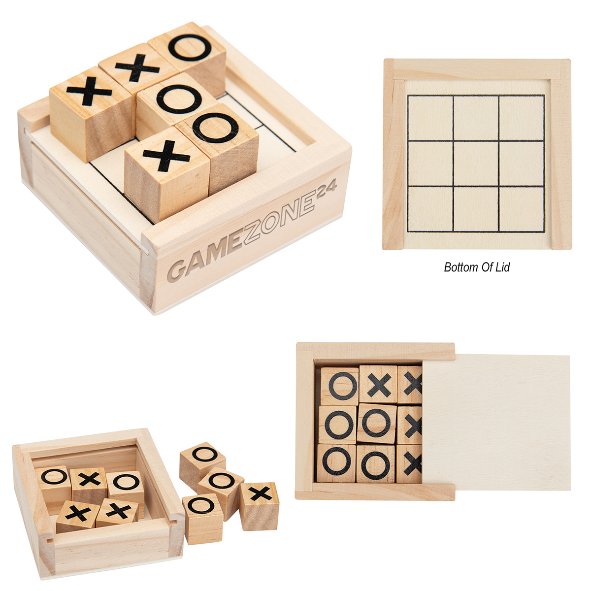 Custom Branded Mini Tic-Tac-Toe Game - Wood