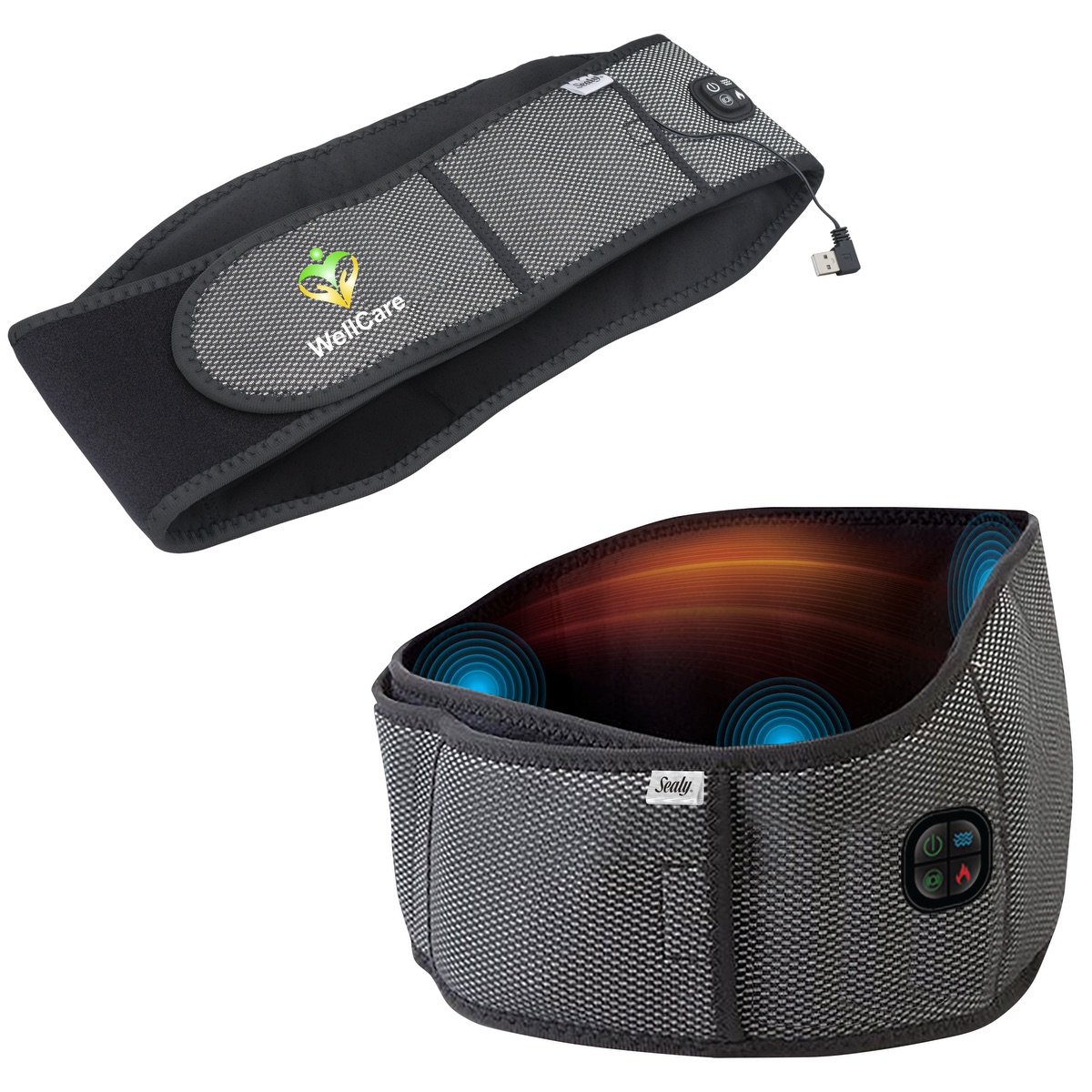 Branded Sealy® Massage Belt Gray