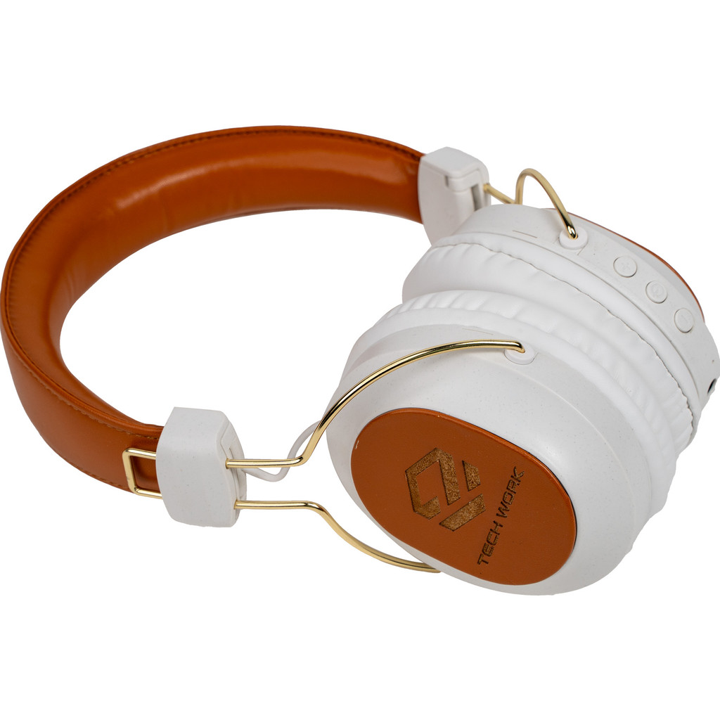 Custom Branded TerraTone™ Headphones - White-Brown