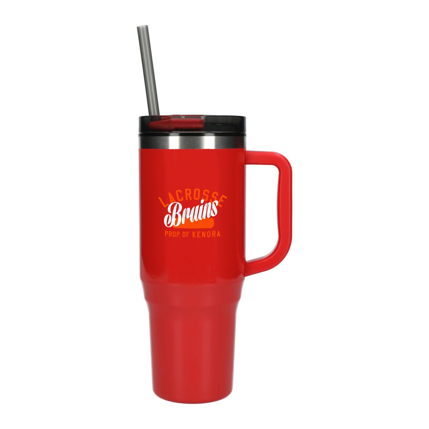 Custom Branded Thor 40 oz Eco-Friendly Straw Tumbler - Red